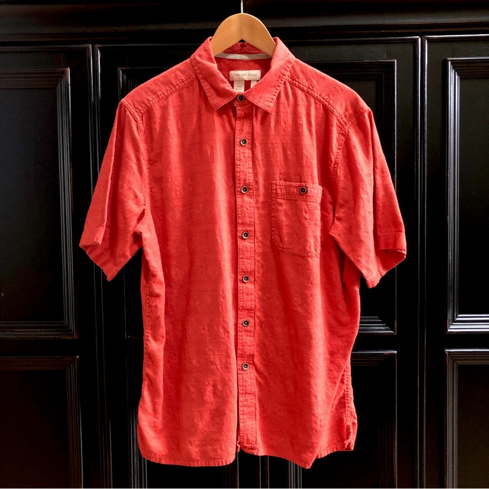 Territory Ahead shirt. Large men’s cotton orange shirt.